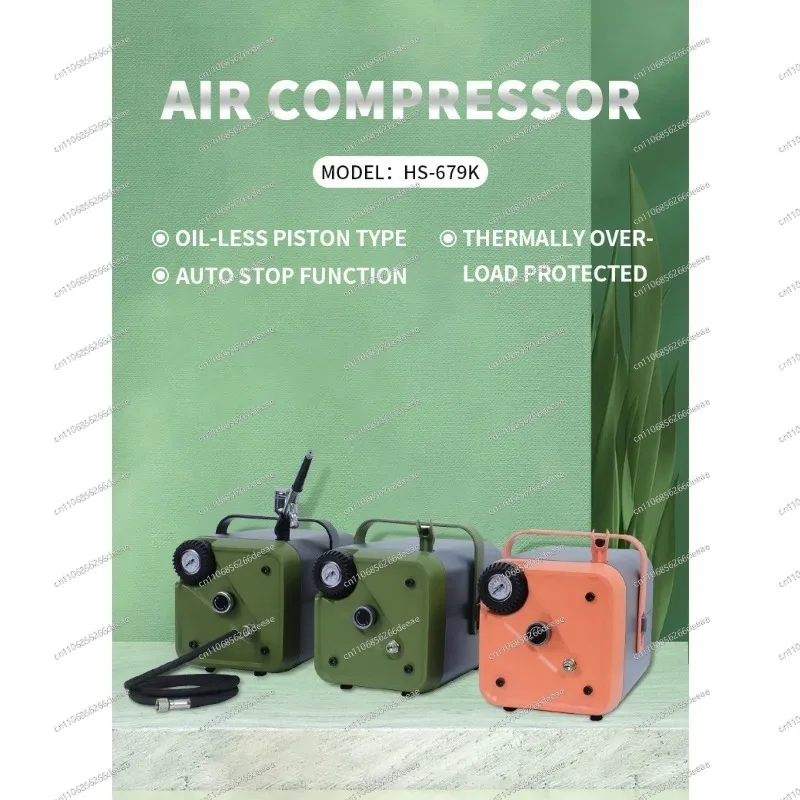 YBJ-Upgraded Oil-Free Silent Airbrush Air Pump Set for Art & Model Coloring