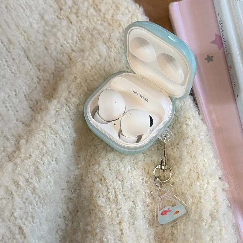 Summer Blue Cute Goldfish Case for Samsung Galaxy Buds 4 Core 2 Pro Live 3 FE Wireless Bluetooth Headphone Cover Pendant Funda - view 5