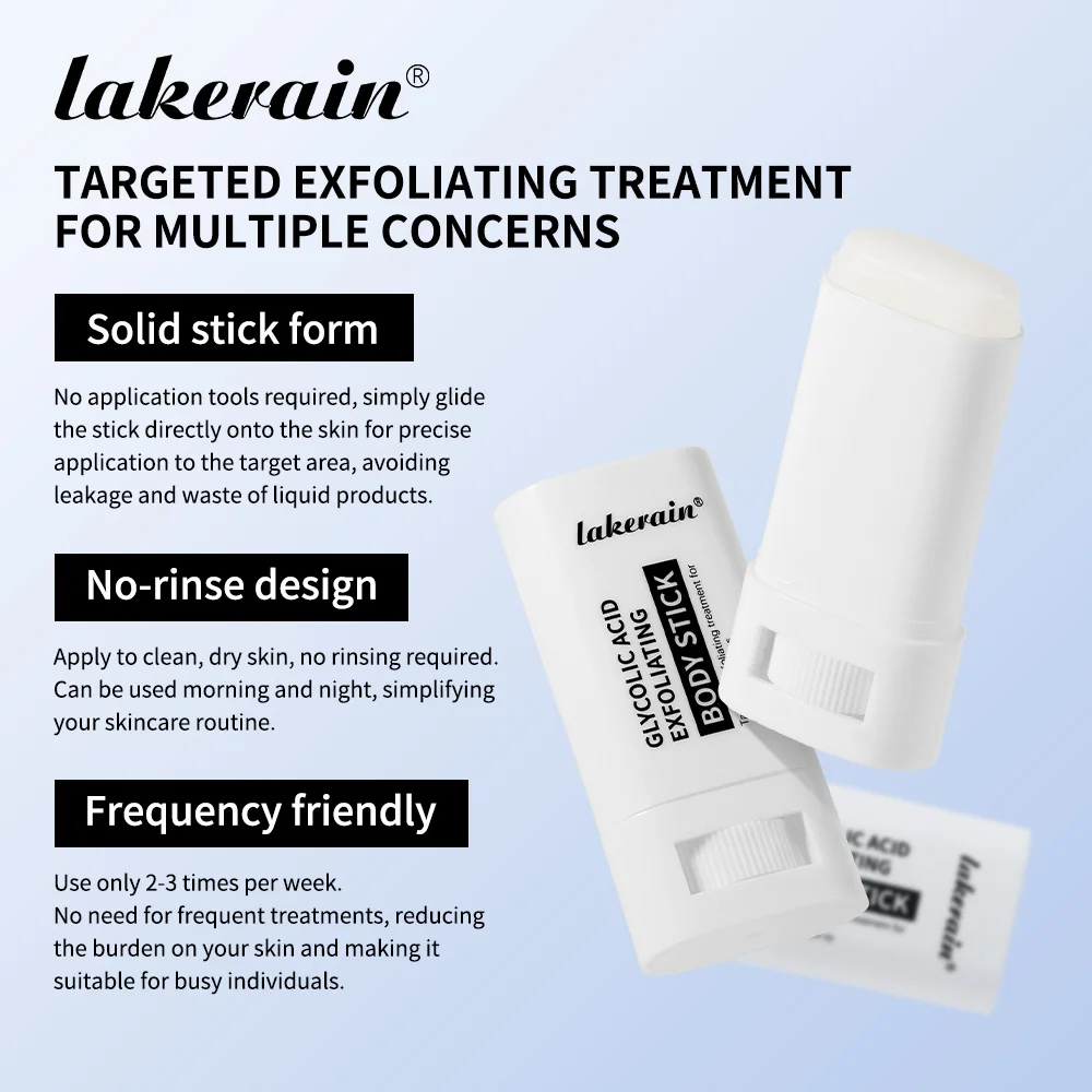 Lakerain Exfoliating Body Stick Multiple Glycolic Acid Cleaning Long-lasting Moisturizing Nourishing Smoothing Skin Care image 3