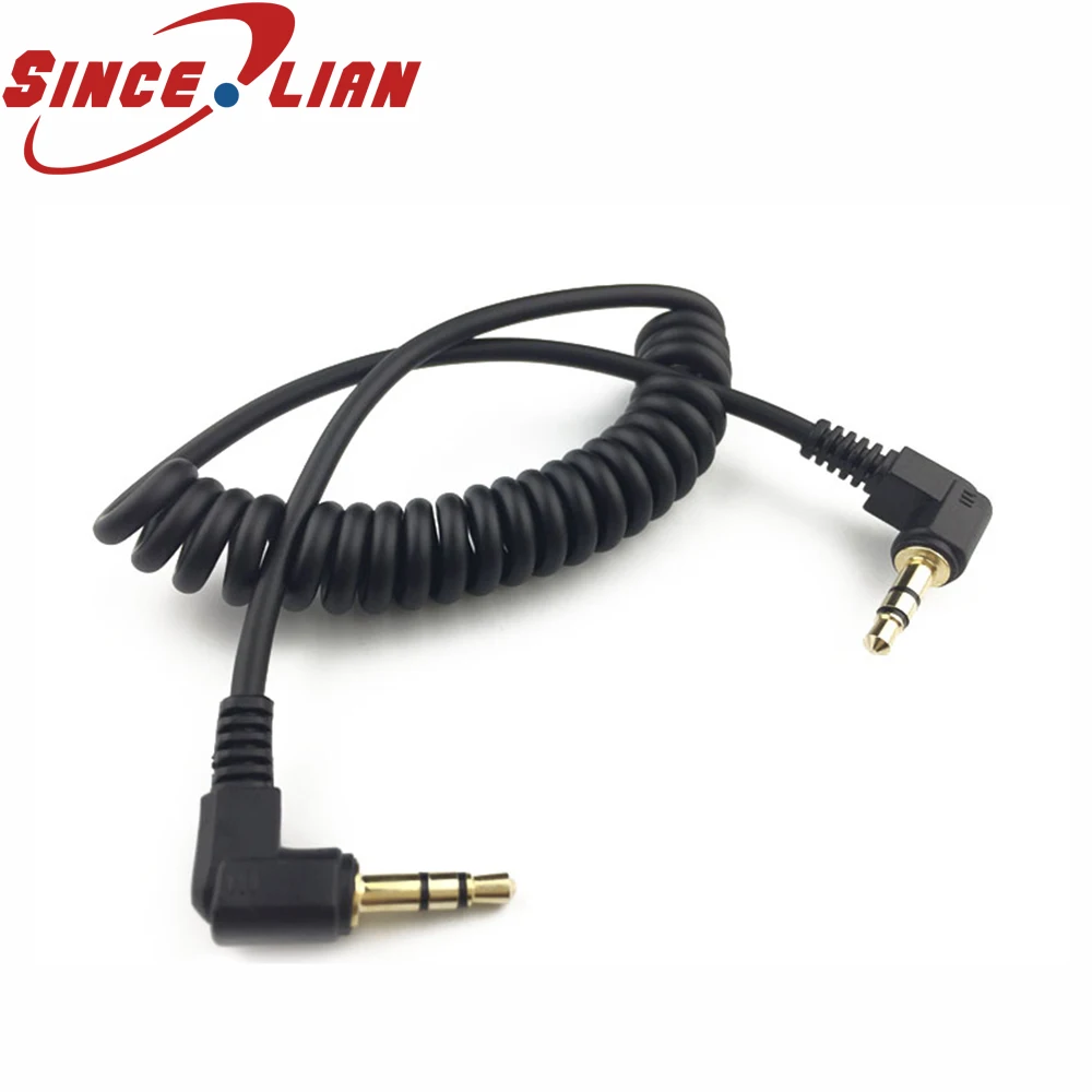 Spring Audio Cable Sling Line 3.5mm Gold Plated Stereo Elbow AUX Cable Car Audio Extension Cable Massage Chair Elastic Line