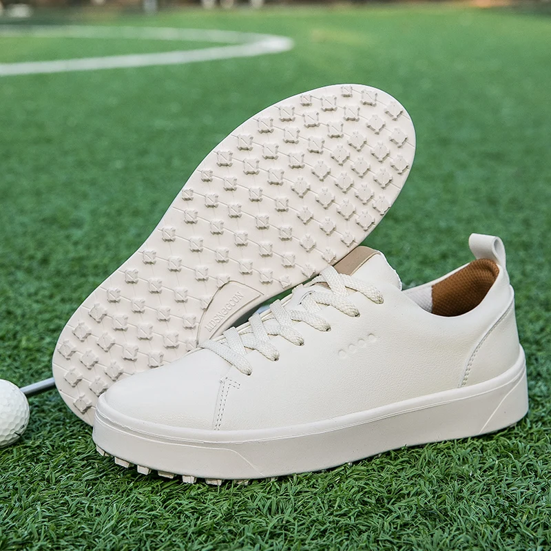 Zapatos de Golf profesionales para hombres y mujeres, zapatillas de cuero para exteriores, golfistas masculinos y femeninos, negro, marrón, moda suave