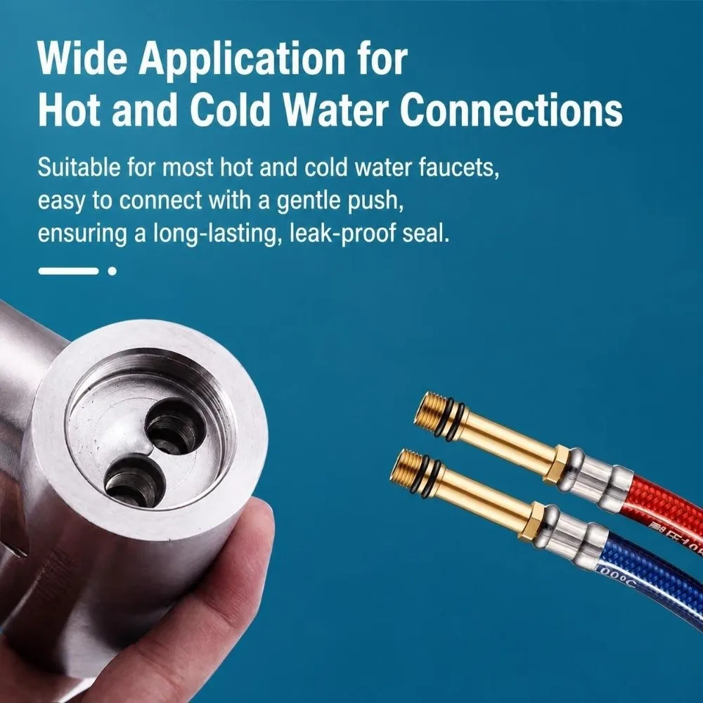 Plastic-Coated Faucet Water Inlet Pipe Hot Cold Tube Explosion Proof Hot Cold Water Pipe Corrosion Resistant 60cm