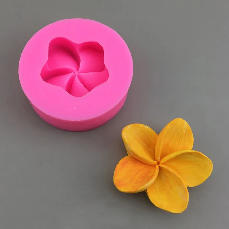 Plumeria Five Petal Flower Silicone Mold DIY Cake Baking Mold Sugarcraft Chocolate Cupcake Fondant Decorating Tools