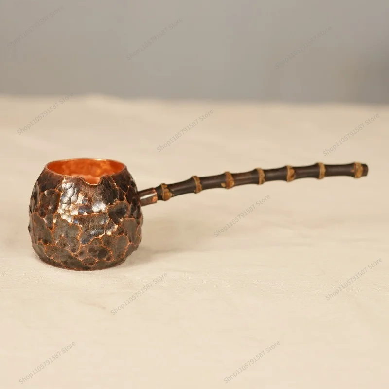 For Copper Retro Thickened Bamboo Joint Long Handle Enclosure Stove To Make Tea Fair Cup, Household Tea Sea Divider