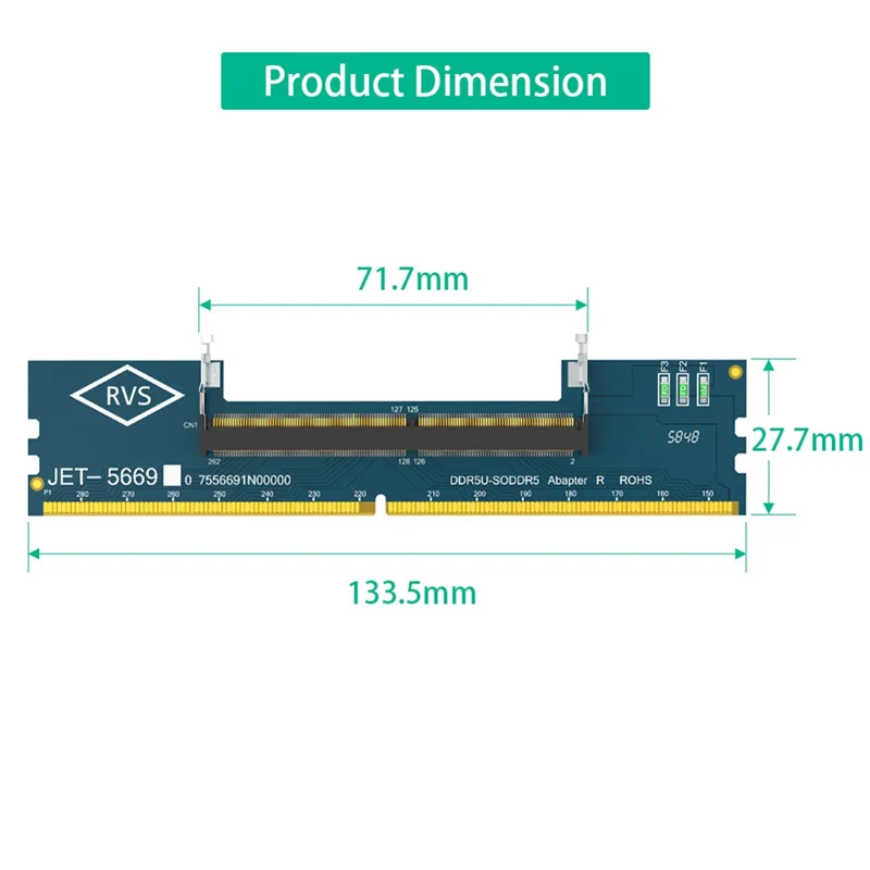 Superieur laptop DDR5-geheugen naar DDR5 desktopgeheugenadapterkaart SO DDR5 naar DDR5 U-DIMM-converter