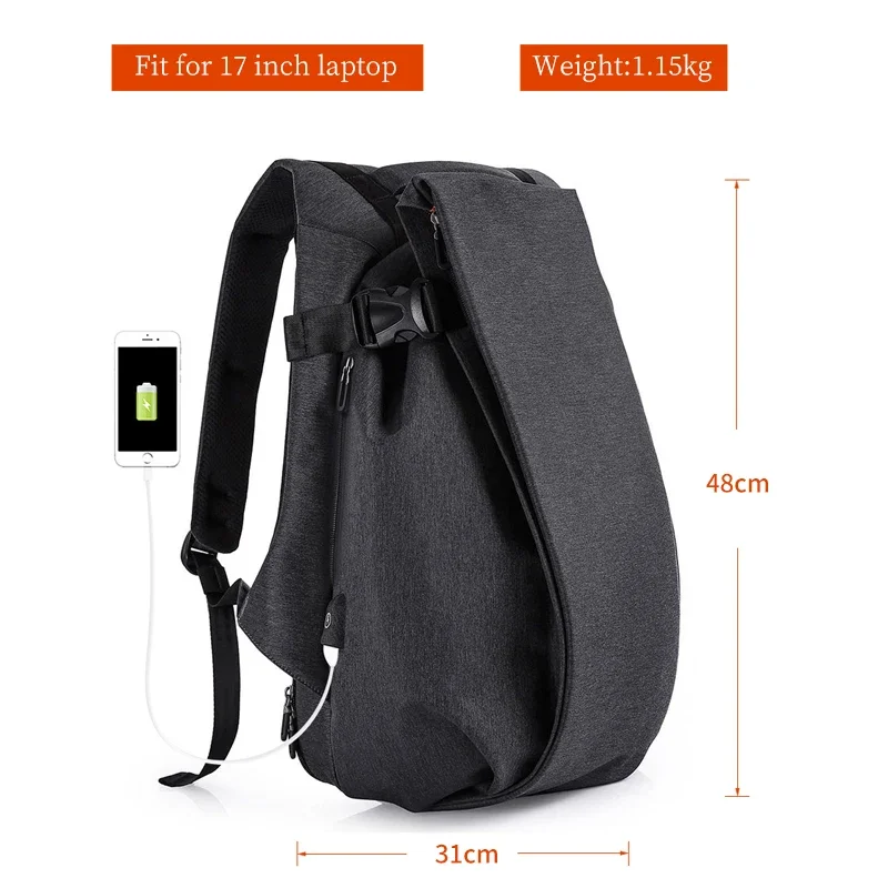 TANGCOOL 2023 New Men Waterproof Laptop Backpack 15.6 Inch Large Capacity USB Charging for Teenager Student School Bag Backpack