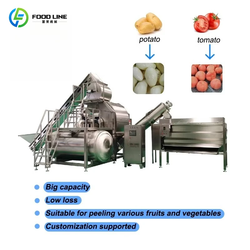 Customizable High Efficiency with Low Loss Peeling Machine for Pumpkin / Automatic Tomato Peeler Machine / Sweet Potato Peeler