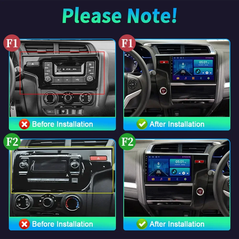 For Honda FIT JAZZ 2014 2015 Navigation BT CarPlay Car Radio Multimedia Video Player Android 14 intelligent system Screen Stereo