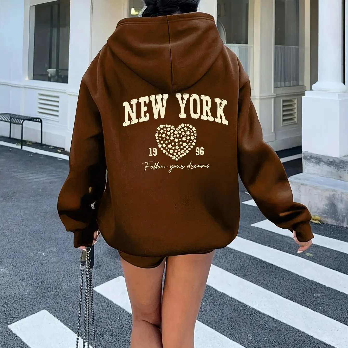 

Осенне-зимняя толстовка с капюшоном Y2K New York English, повседневная INS, ленивый стиль, американский уличный женский и детский топ большого размера