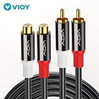 RCA Stereo Audio Extension Cable Double Shielding 2RCA Male To 2RCA Female Splitter Cable for Amplifier Speaker DVD TV Etc