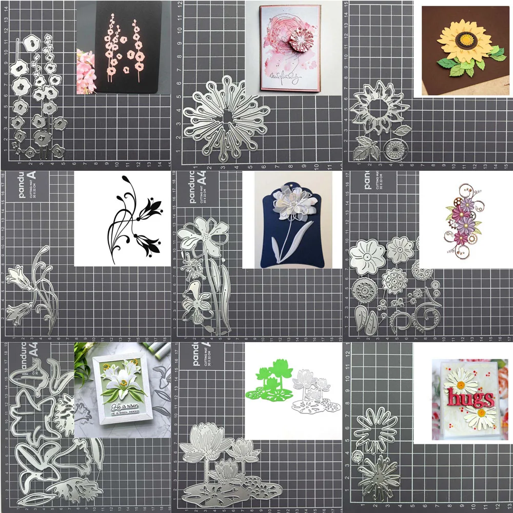 Pflaumenblüte Lotusblume Metall Stanzformen DIY Scrapbooking Album Papier Karte Vorlage Form Prägung Handwerk Dekoration