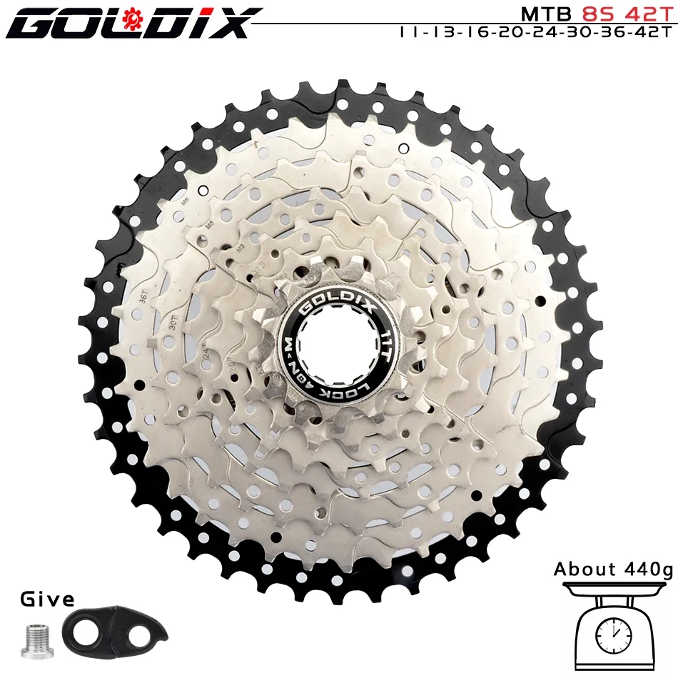 GOLDIX MTB カセット K7 8/9/10/11/12 スピード 36/40/42/46/50/52T 8V