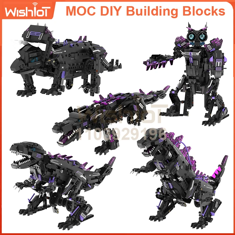 

T1101 пяти изменений Mecha Beast 935 шт. приложение дистанционное управление программируемые маленькие гранулы строительные блоки игрушка-робот для детей DIY подарок