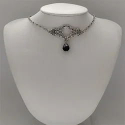 Victorian choker with drop bead, elegant gothic style necklace, custom length