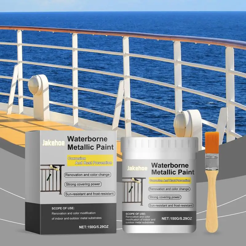 Jakehoe Water-Based Anti-Rust Paint Black Rust Removal Apply Waterproof Fast Paint Refurbished Cover Metal Paint