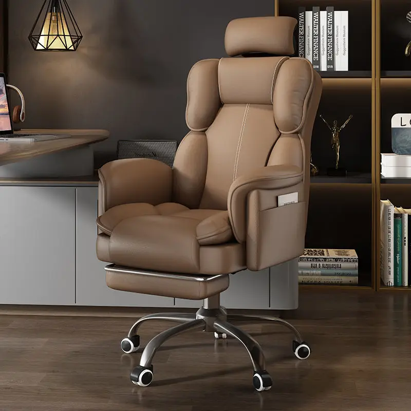 Computer chair, home electronic sports chair, comfortable and durable leather office chair, rotating lift chair