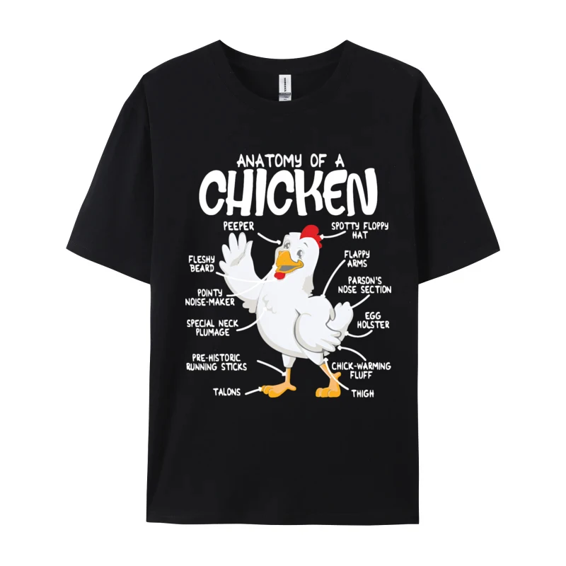 

Anatomy Of A Chicken Country Farmer Fu T-shirts for Men Man Cotton Sarcastic Tees Retro Printed T-shirts Basic