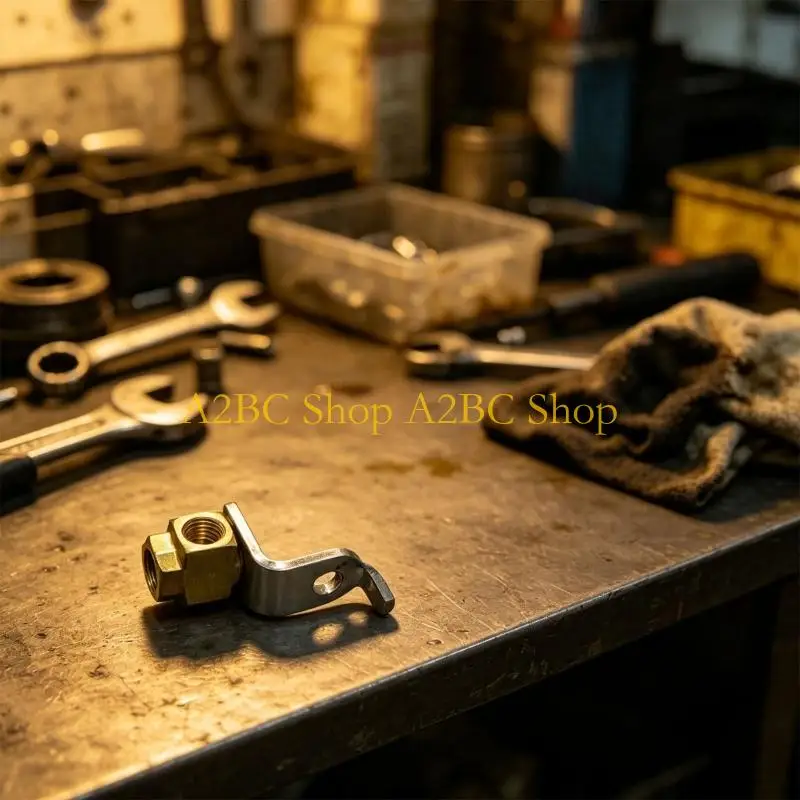 A2BC Replacement 3-Way Brake Line Fitting 3/16 in with Mounting Bracket for Brake Fluid Split, Service and Maintenance Use