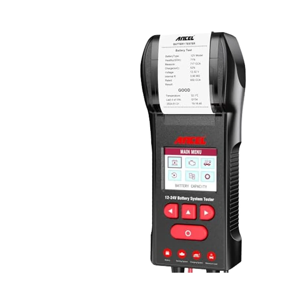 

Ancel BST600 Digital Auto Battery Load Tester 12V/24V 100-2000 CCA Car Battery Tester Printer Cranking Charging Diagnostic Tools