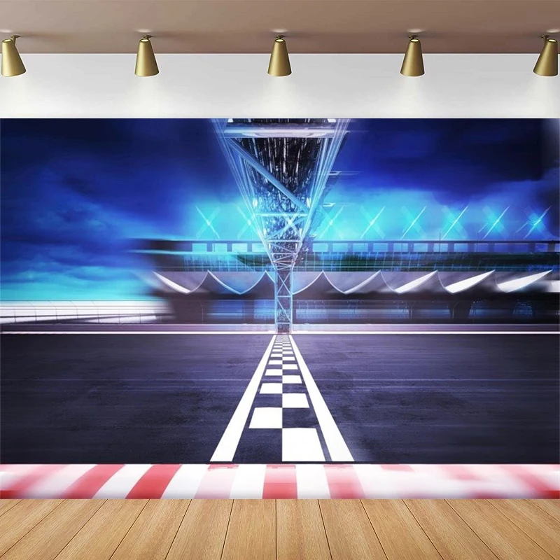 Finish Line Race Track Background Blur Stadium Arena Road Photography Backdrop Formula One Motor Car Racing Auto Motorsport