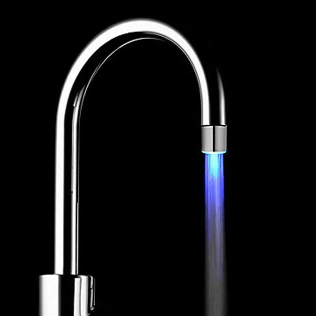 Kitchen LED Temperature Sensitive 3-Color Light-up Faucet Bathroom Shower 7 Colors Glow Water Saving Faucet Aerator Tap Nozzle