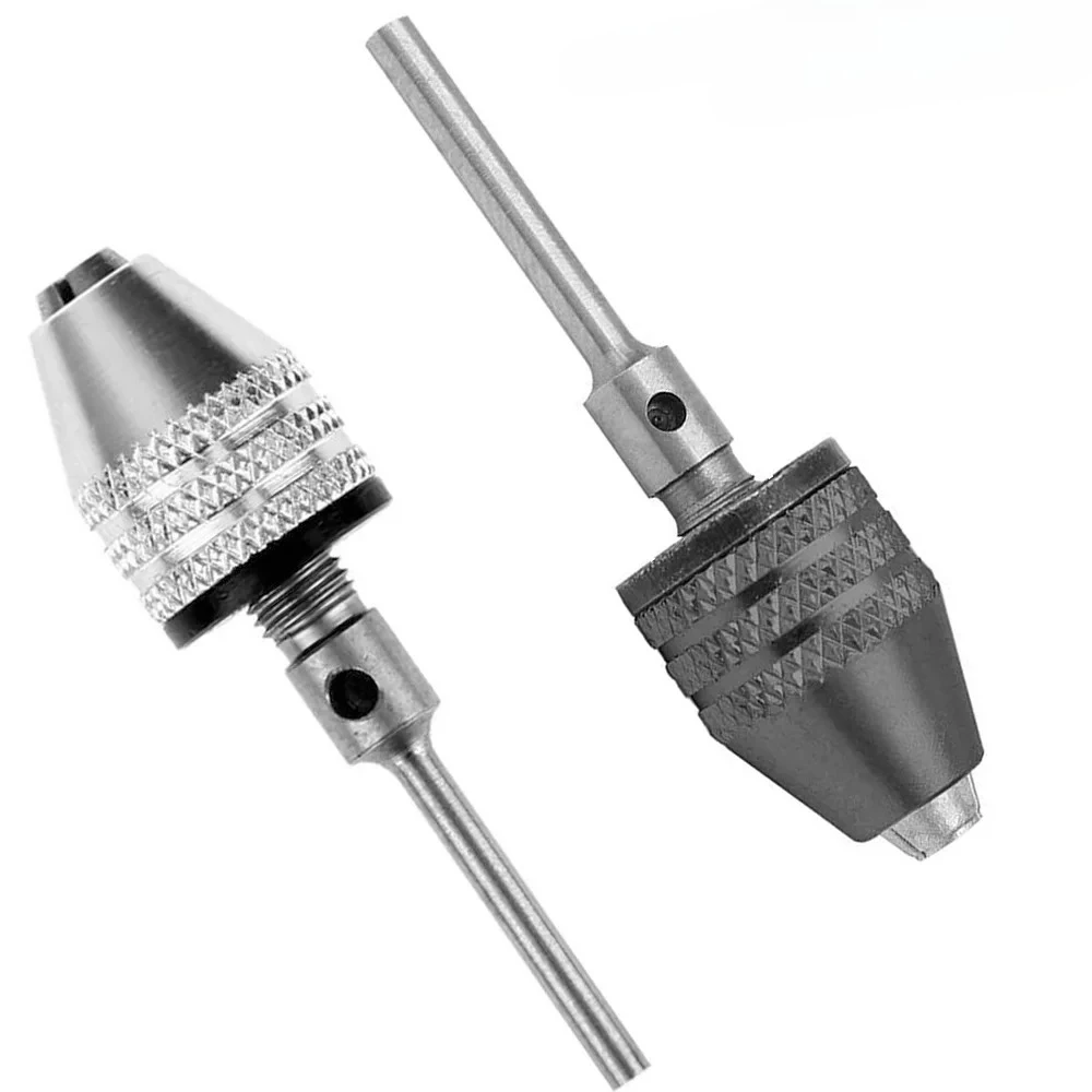 STONEGO Keyless Drill Chuck Adapter, 1PC 0.3-3.4mm Bit Converter with 2.35mm/3.0mm Round Shank - 1/4 Inch Hex Quick Change