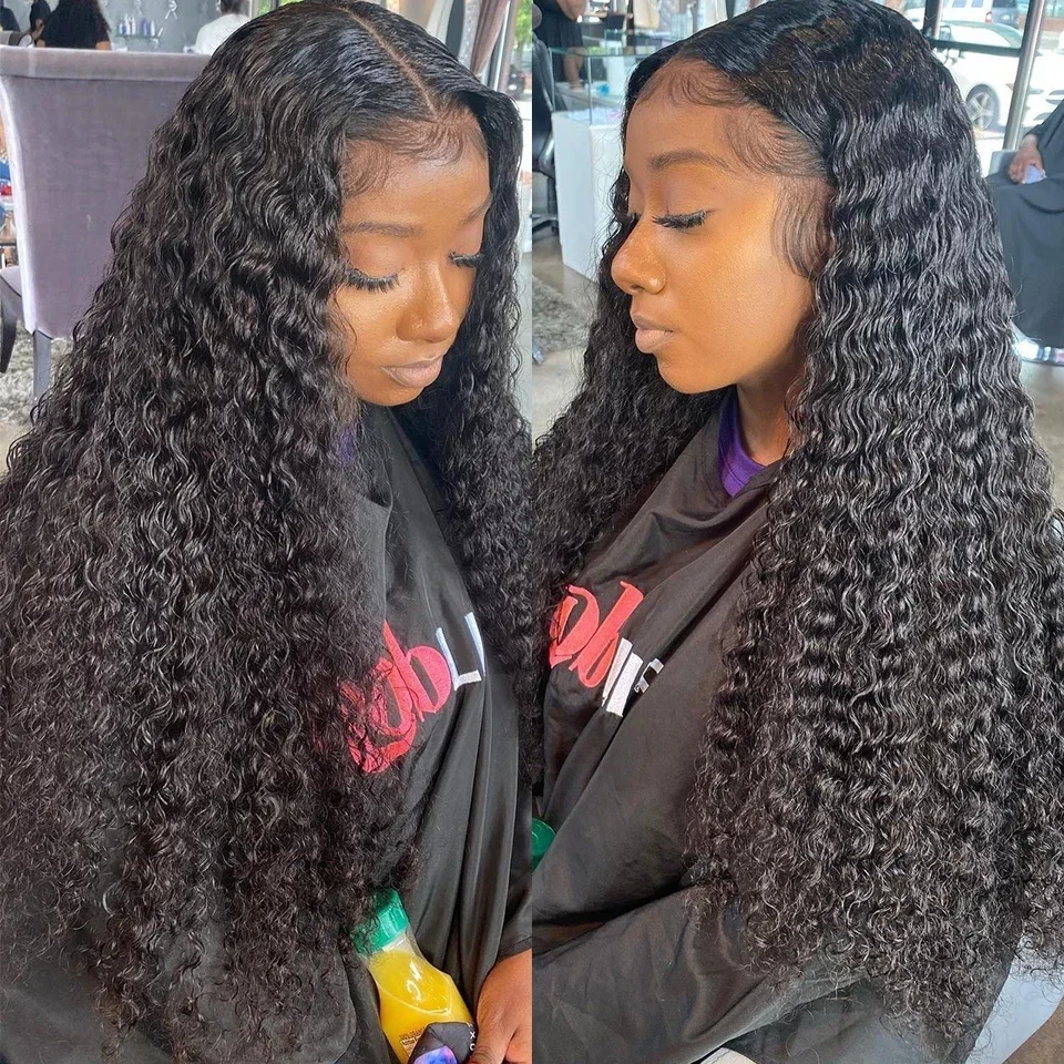 

Deep Wave Brazilian 13x6 Water Curly Remy Lace Front Wigs 13x4 Lace Frontal Human Hair Wigs 36Inch Preplucked For Women On Sale