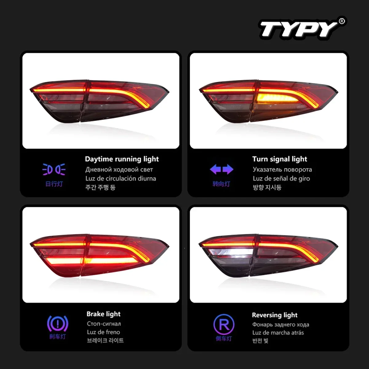 TYPY Auto Per Maserati Levante Fanale Posteriore 2016-2020 Aggiornamento Modificato al Nuovo DRL Dinamico Segnale di Girata Fanale Posteriore A LED Accessori Auto