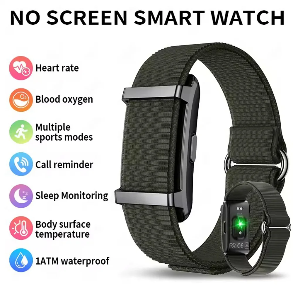 

Новинка 2024 года, умный браслет без экрана для мужчин и женщин, спортивный фитнес-браслет, часы с мониторингом сердечного ритма, водонепроницаемый многофункциональный браслет