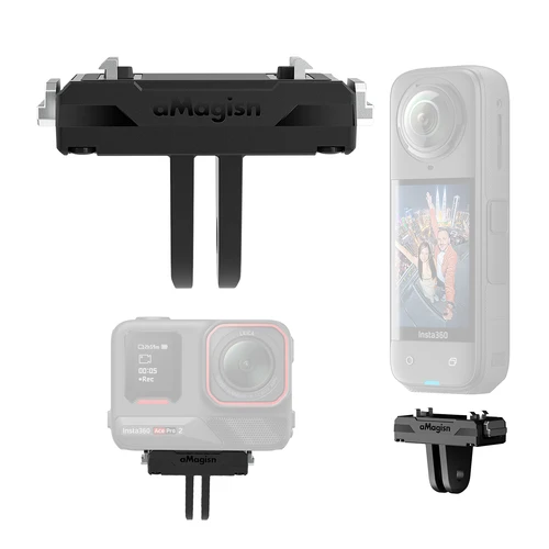 Imagen 2 del producto aMagisn Soporte de liberación rápida para Insta360 X5 / X4 Air , Base magnética de plástico con adaptador de bloqueo seguro con garra Accesorios para cámaras