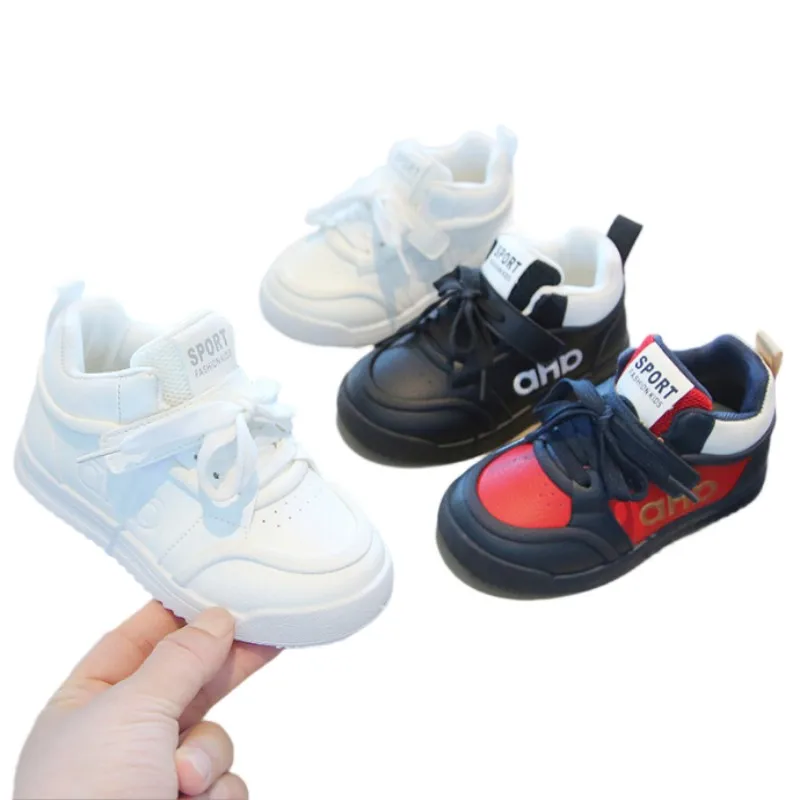 

PU Leather Sport Shoes For Children Trend Fashion Boy's Girl's Running Shoes Ergonomics Anti-slippery Kid's Sneakers Casual Shoe
