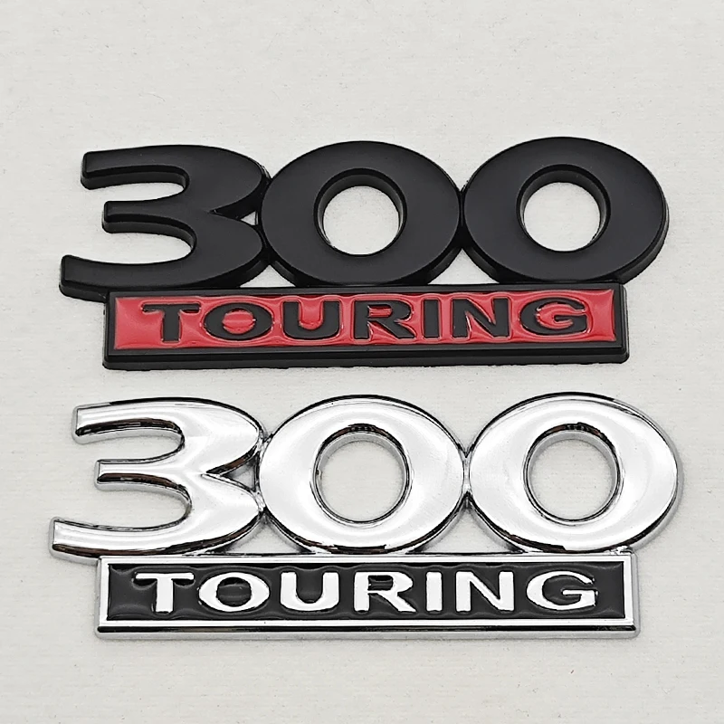 Emblema 3D 300 TOURING para Chrysler 300, Adesivo de Logo para Porta-Malas Traseiro, Preto Cromado, Adesivo de Substituição Automotiva