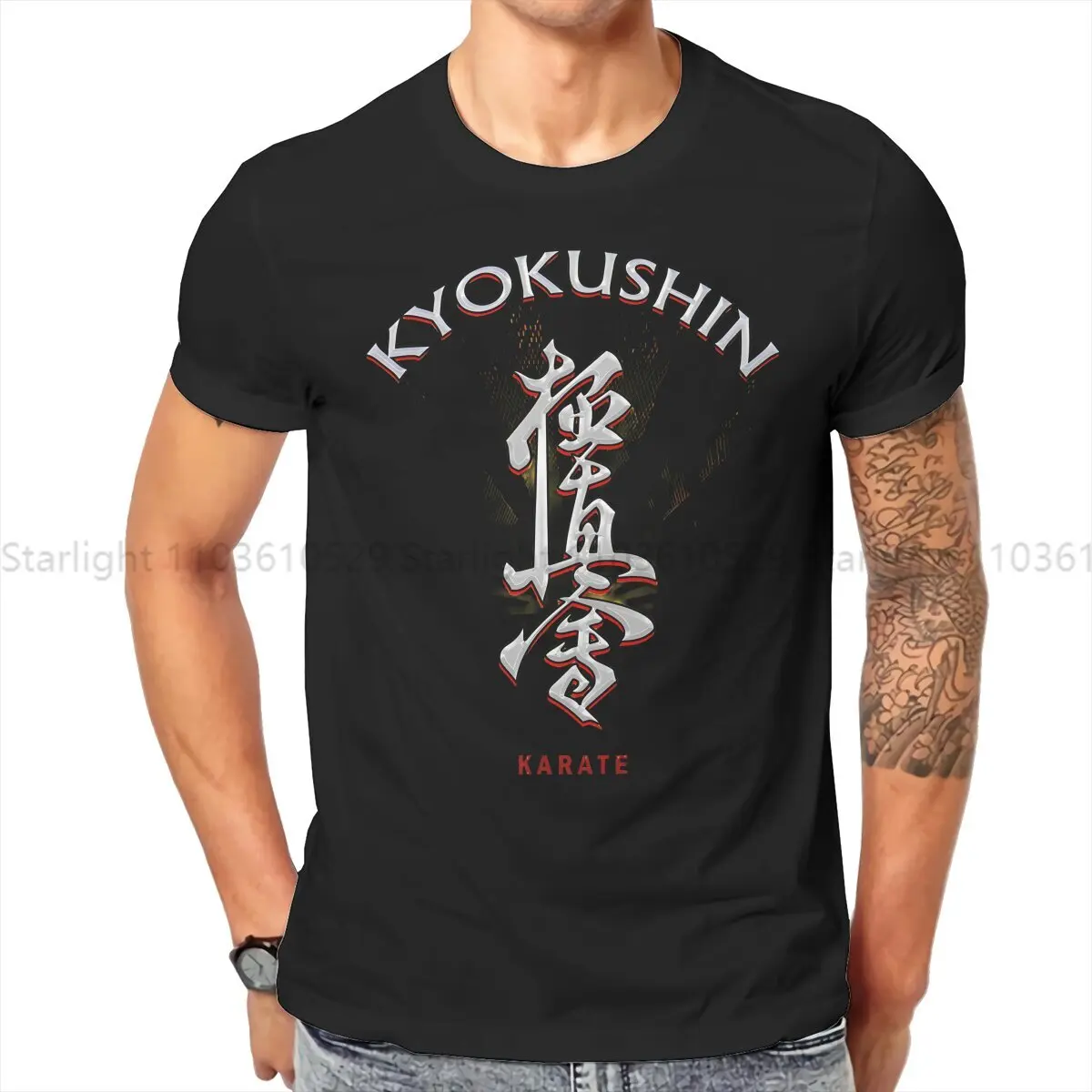 Kyokushin Karate Bushido Newest TShirt for Men Dark Round Collar T Shirt Hip Hop Gift Streetwear