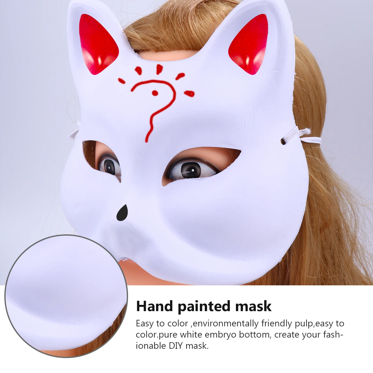 

12pcs Paper Animal Masks Lightweight Blank DIY Props Cartoon Cat Face Decorative Kids Party Performance Dance Festival