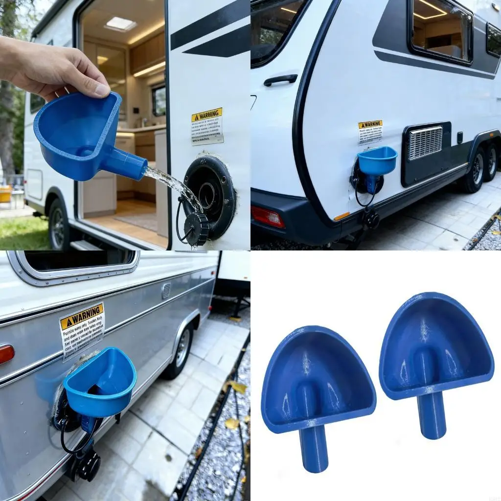 

2pcs Water Funnel Universal For RVs Campers Easy Storage And Quick Setup H9EE