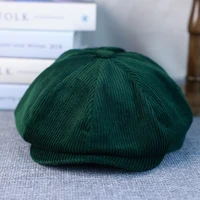 Nuevas gorras Retro de invierno para hombre, sombrero de pana para vendedor de periódicos, gorra plana para mujer, gorra cálida para hombre, gorra octogonal informal para papá al aire libre, sombrero Gatsby 020