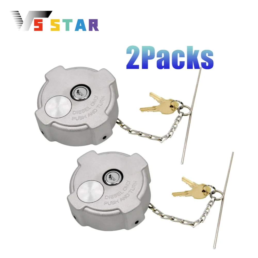 

03-37017-002 High Quality 2pcs Locking Diesel Fuel Cap with 4pcs Key For 1996-2010 Freightliner Century 112 120 Silver OC-1108
