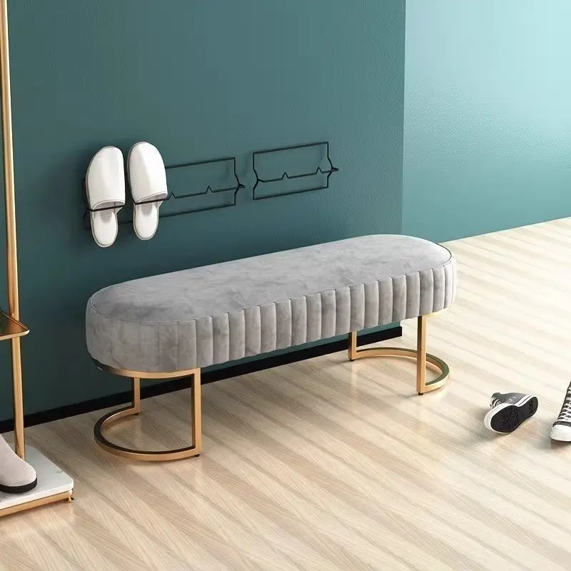 

Light luxury Nordic simple shoe change and shoe fitting room bedside stool bedroom clothing store entrance sofa entry strip