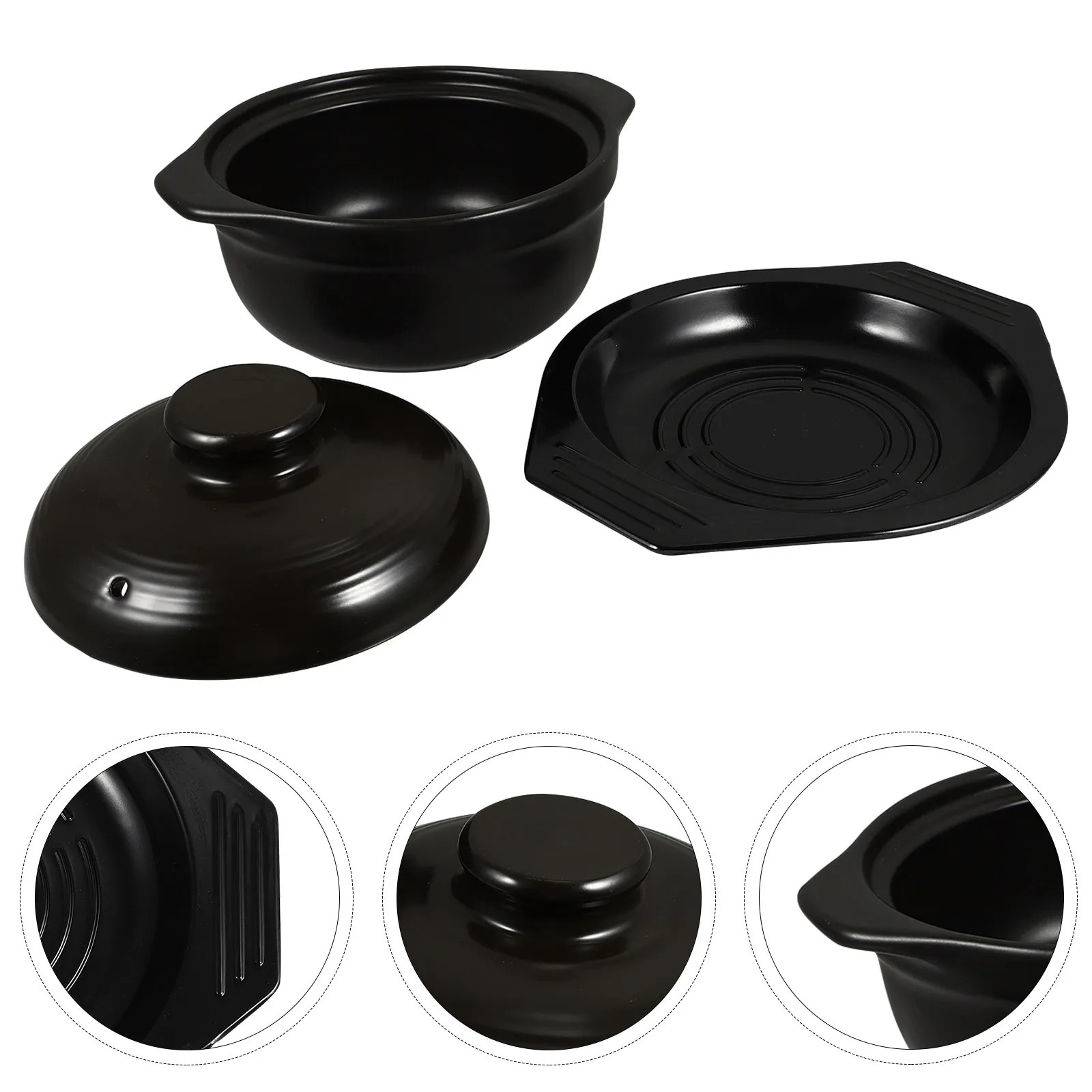 

Набор керамических кастрюль для здорового приготовления пищи: термостойкая, экологичная, безопасная, нетоксичная посуда для супов и тушения с крышкой для домашней кухни