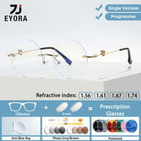 EYORA Rimless Round Vintage Ultralight Reading Glasses Myopia Eyewear Hyperopia Anti Blue Ray Progressive Photochromic Eyewear