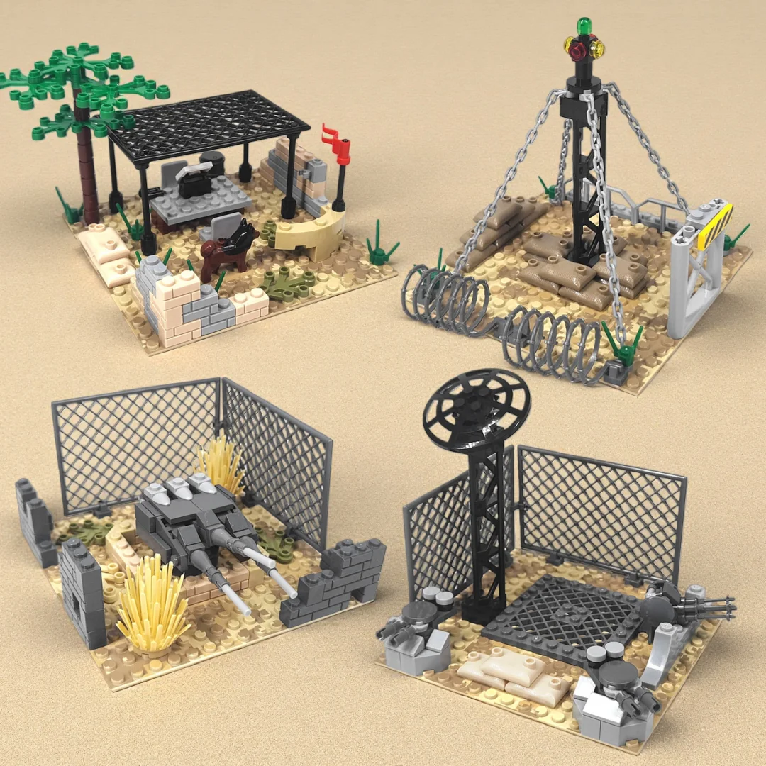 

Creative military base building block set, cannon, trap device, watchtower model, boy building block toy, holiday gift