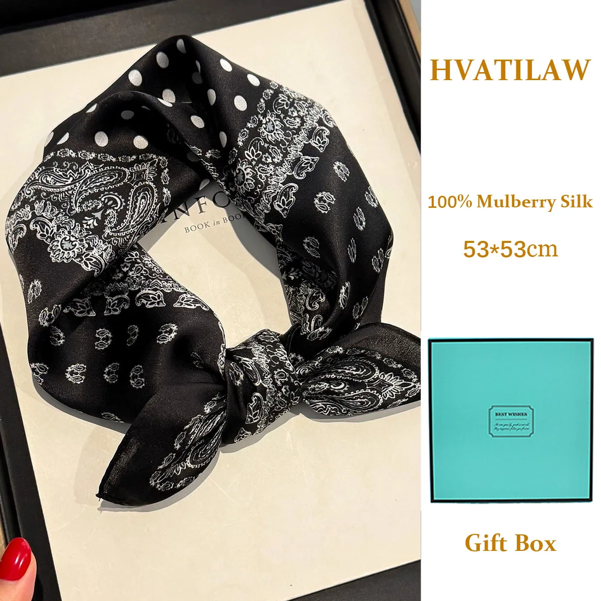 

100% Real Silk Scarf Women Square Scarves Fashion Headband Hair Band Hairband Echarpe Bufanda Bandana Pashimina Poncho Gift Set