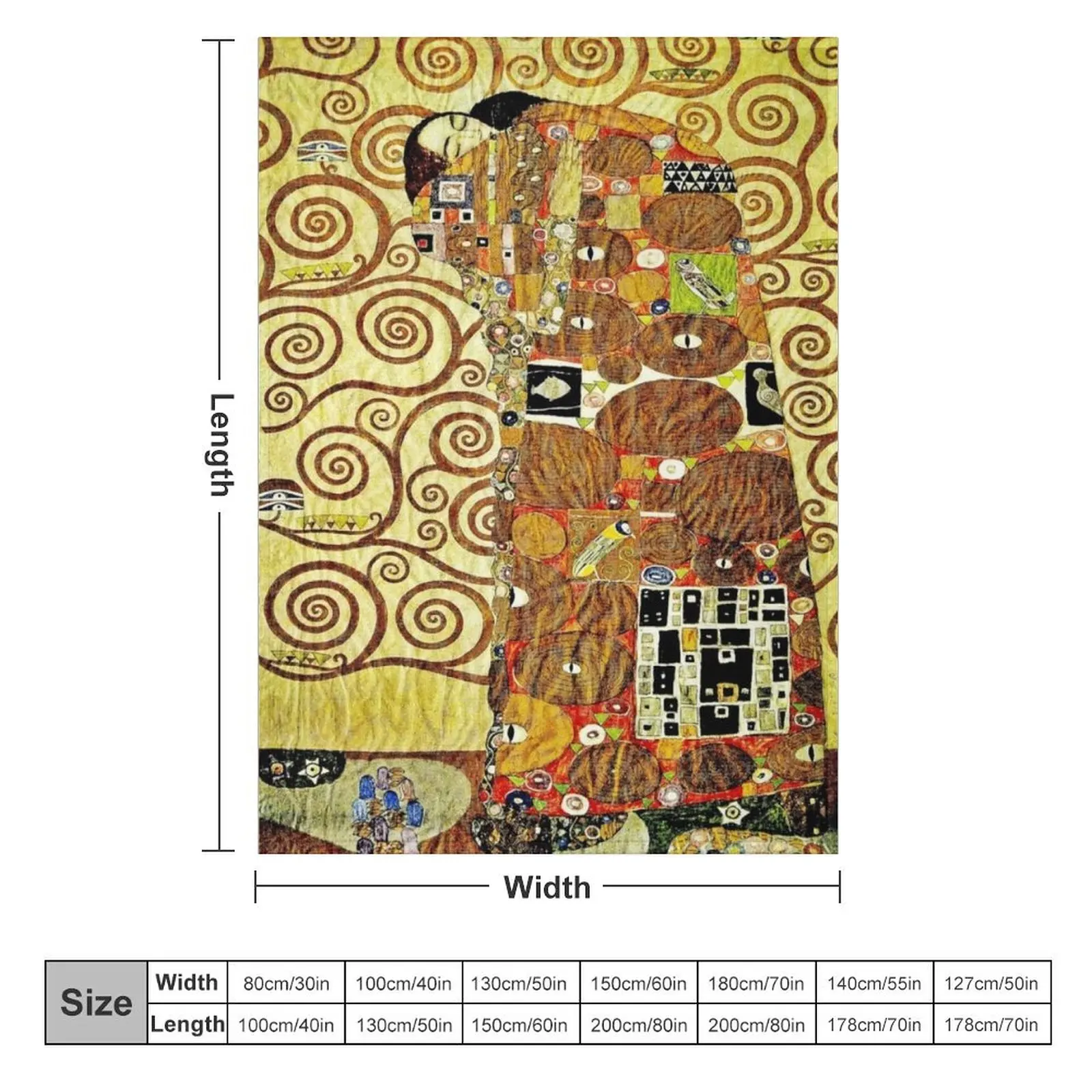 Fulfillment | The Tree of Life by Gustav Klimt Detail - Gold Throw Blanket Tourist Blankets For Bed Blankets