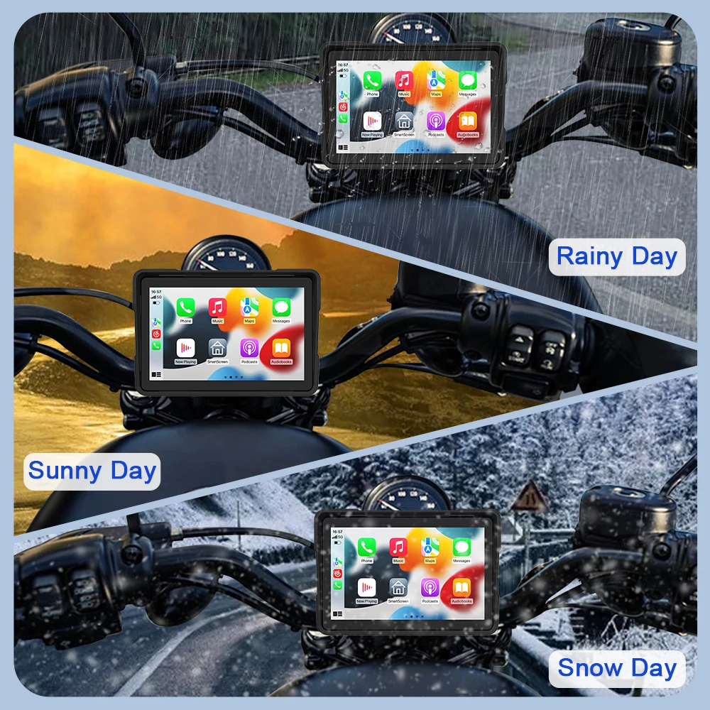 5 بوصة أندرويد Carplay دراجة نارية DVR الملاحة GPS اللاسلكية CarPlay أندرويد السيارات المحمولة موتو شاشة عرض الشاشة