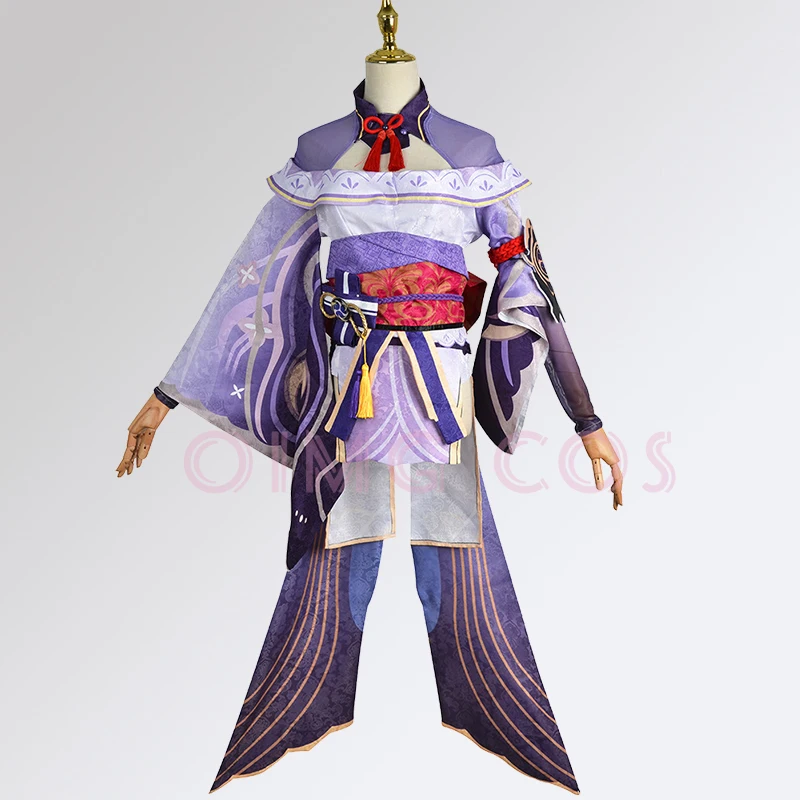 Genshin Impact Raiden Shogun Cosplay Costume Jacquard Fabric Uniform Wig Anime Chinese Style Halloween Costumes for Women Game