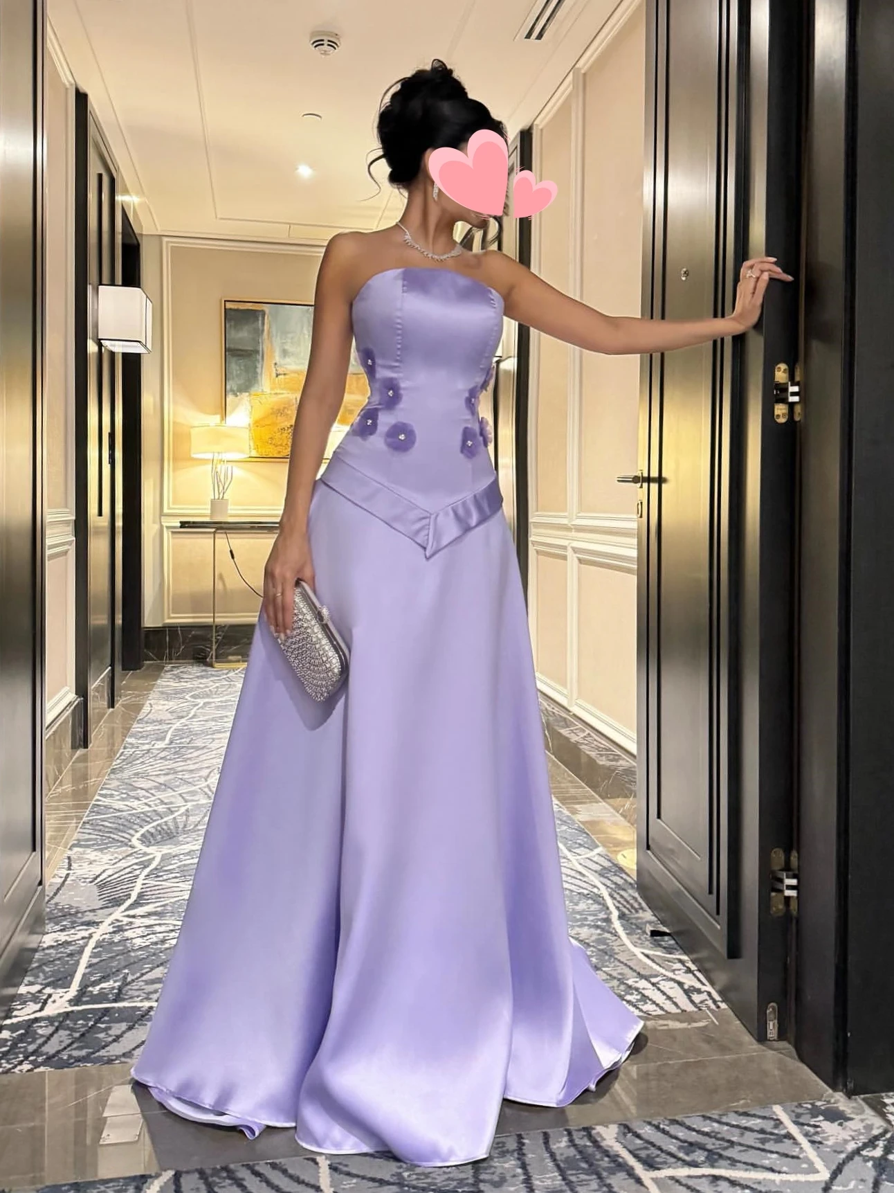 Altro Shore Elegante vintage dolce lilla fiori perline raso a-line nuovo personalizza occasioni formali abito da ballo abiti da festa da sera