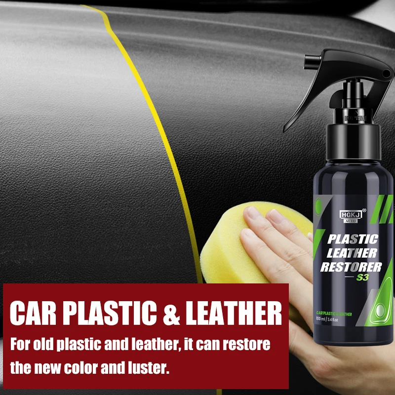 Interior Plastic Renovator For Car Leather Finish Wax Instrument Panel Non-greasy Long Lasting Maintain Gloss Coating Protection