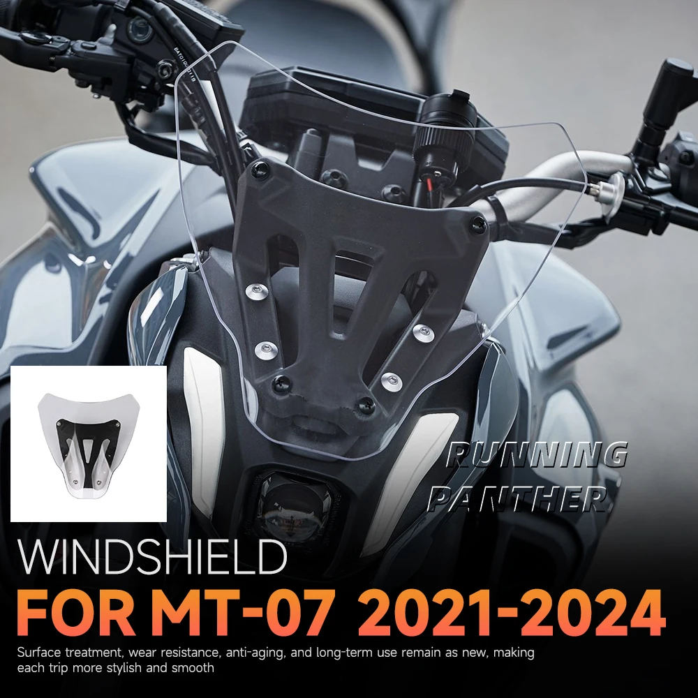 

Kit For Yamaha MT07 FZ07 MT 07 MT-07 2021-2024 New Motorcycle Windshield Deflector Fairing Cover Wind Screen Accessories