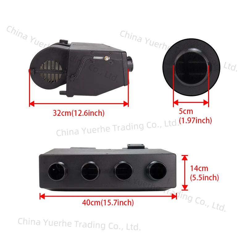 

Universal 4 Hole Auto AC Evaporator Assembly Unit Air Conditioner & Heater 24V 12V for Classic Cars Truck Van Street Red Rod AC