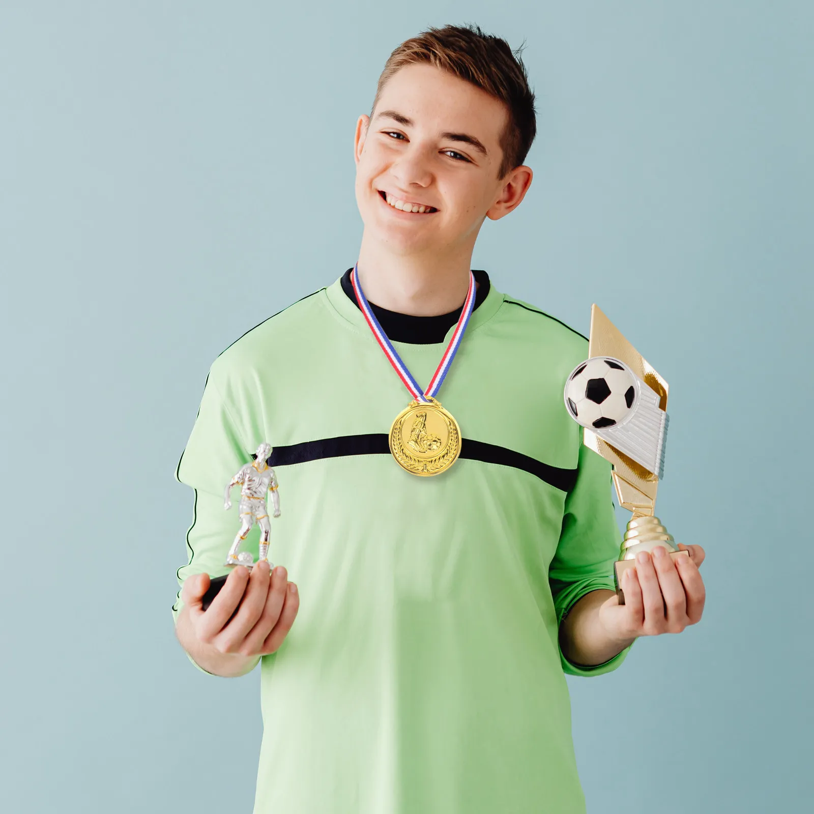 6Pcs Soccer Medals for Kids – Plastic Winner Awards for Parties, Classroom Rewards & Sports Events